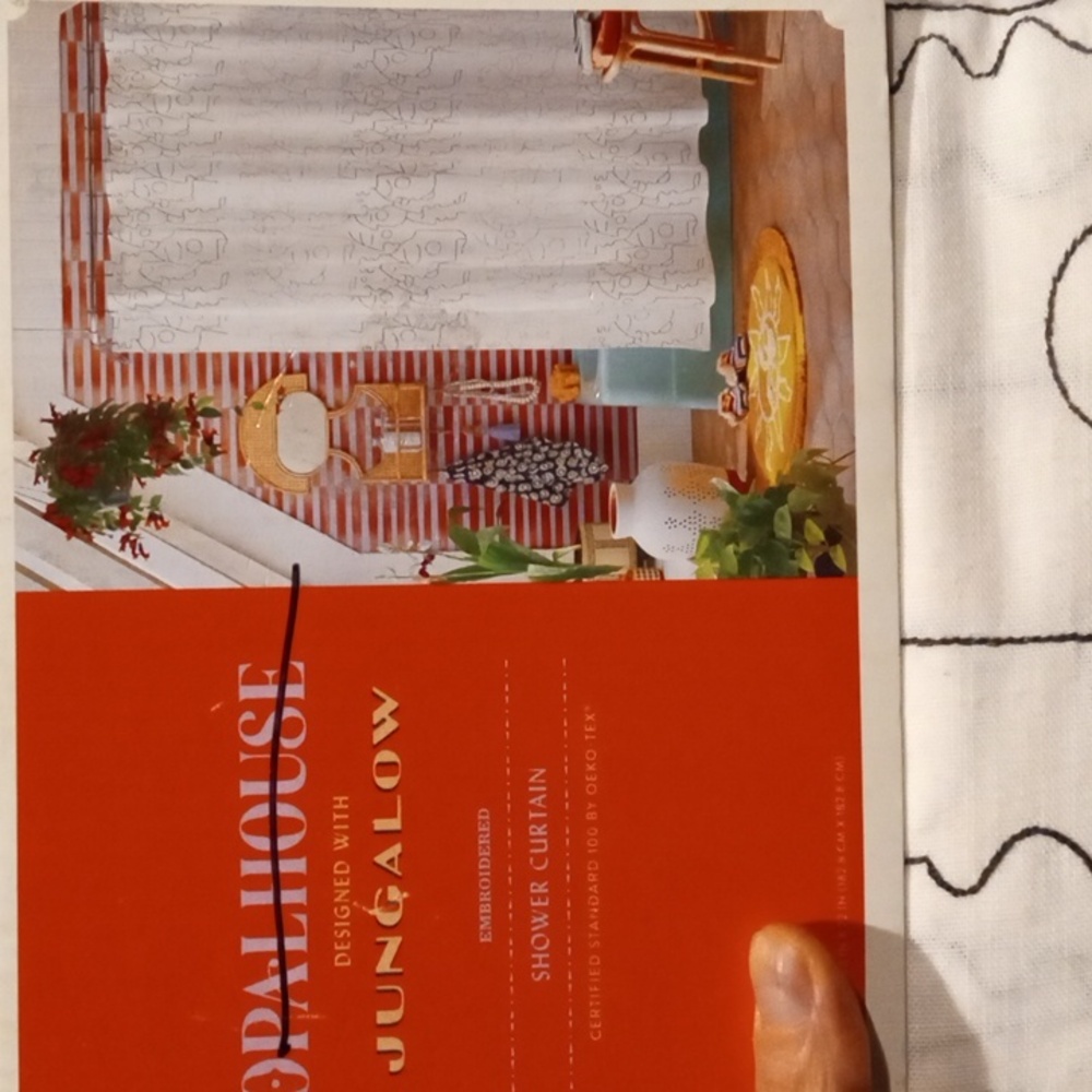 NWT Jungalow embroidered shower curtain - Picture 4 of 6